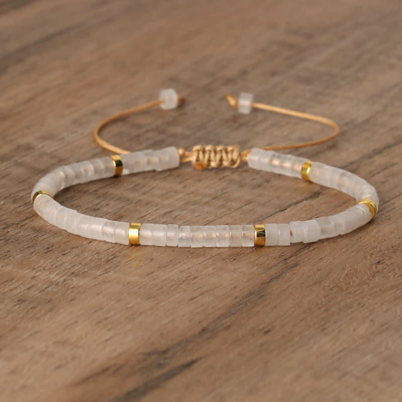 Braided Bracelet with 2.4 mm Natural Stone Beads – Seraphina