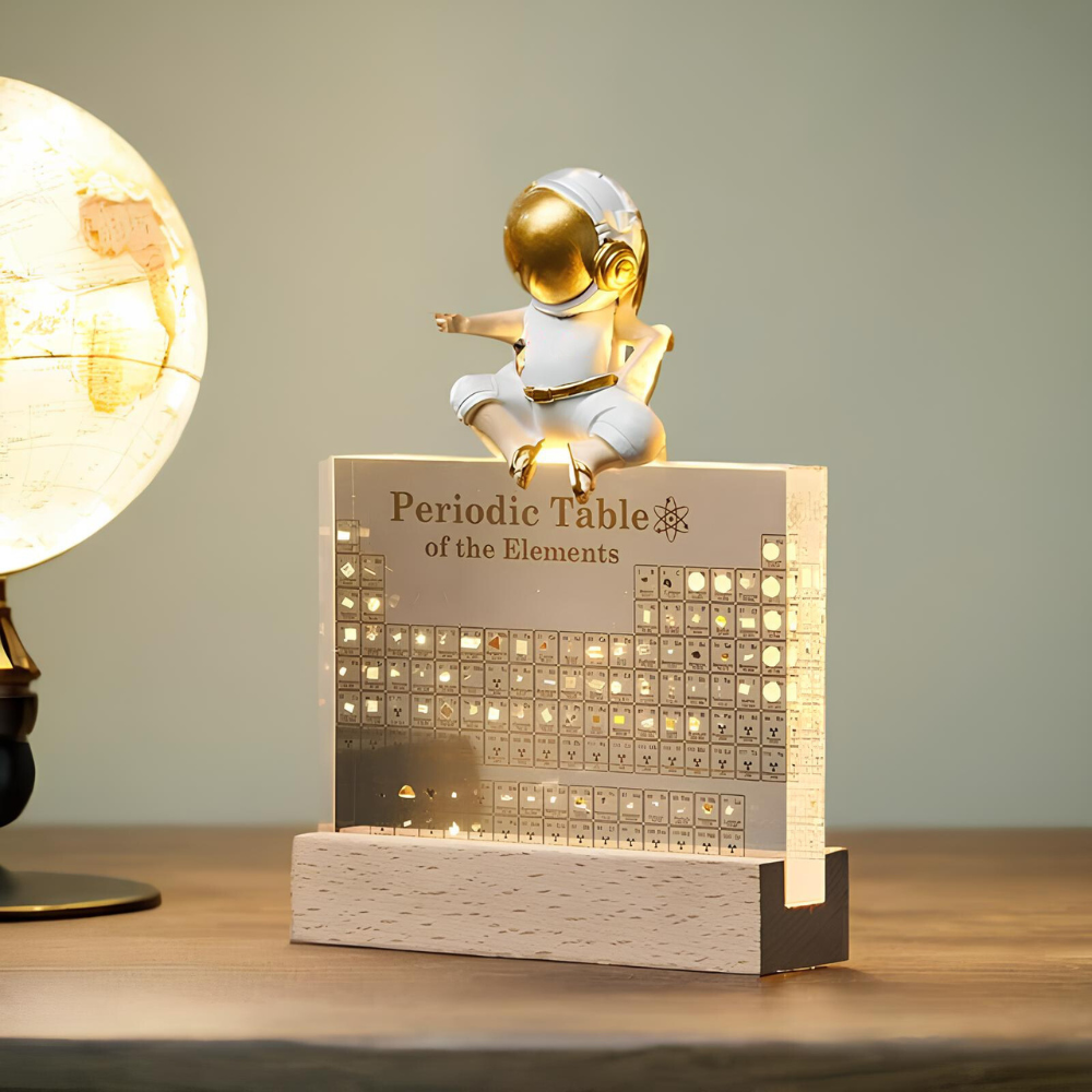 Illuminated Periodic Table with Real Elements - Elementa