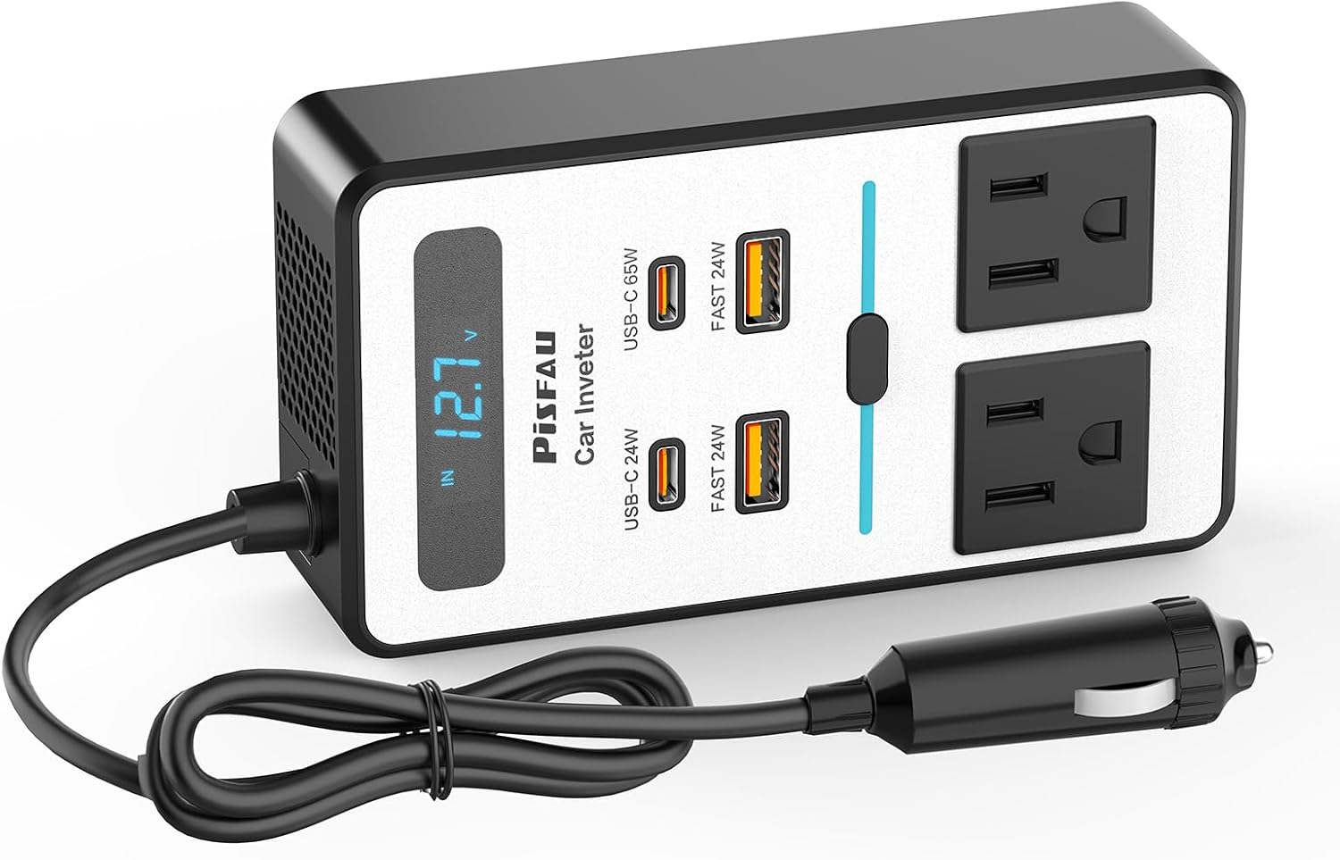 200W Car Inverter – DC 12V to 220V AC with USB-C & Fast Charging Function