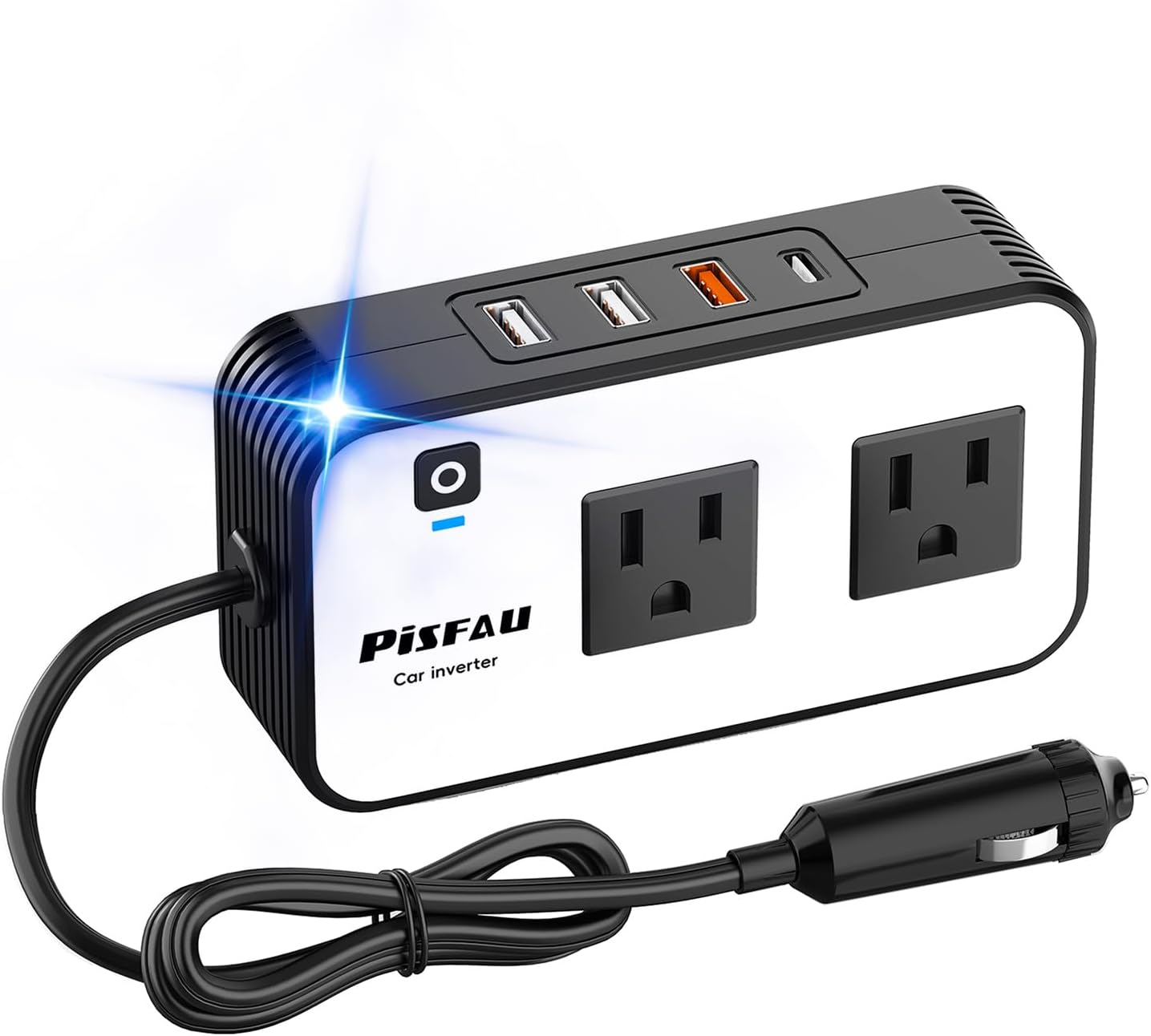 200W Car Inverter – DC 12V to 220V AC with USB-C & Fast Charging Function