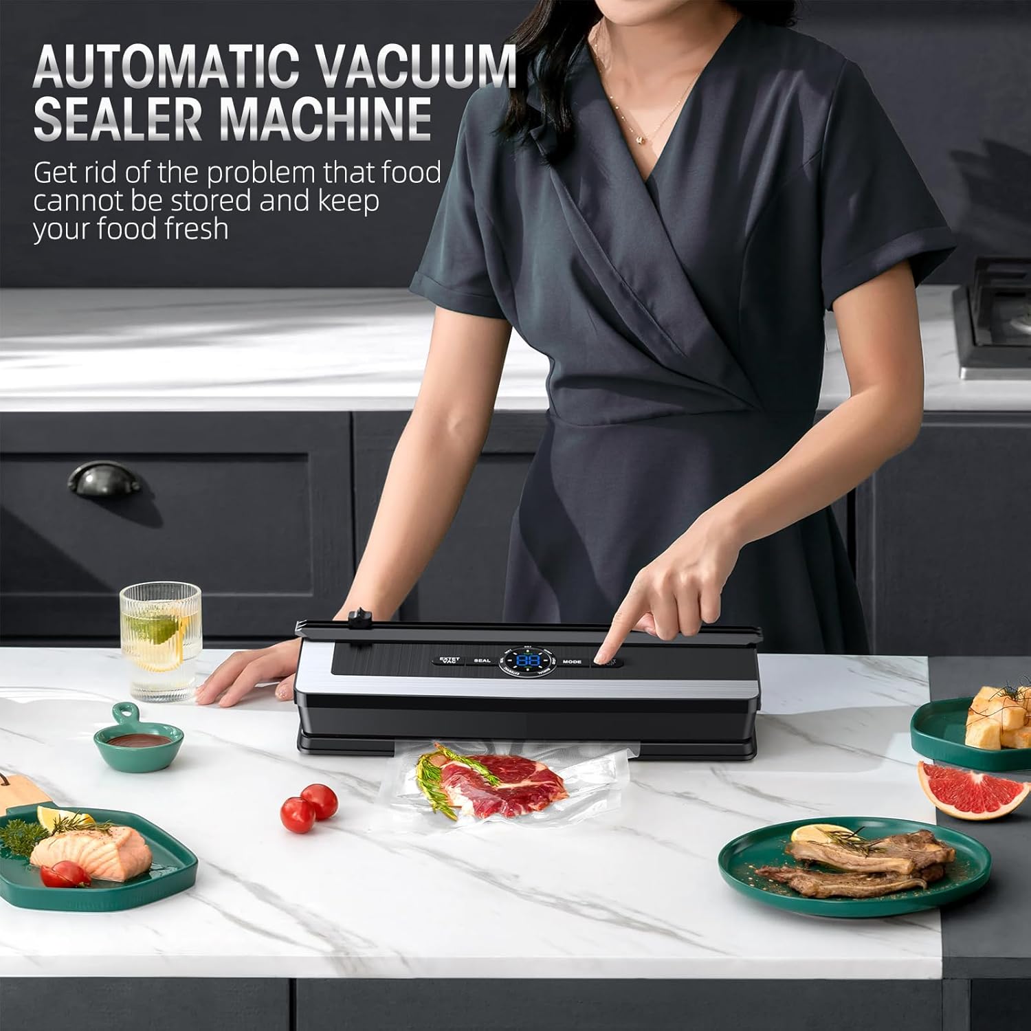 8-in-1 Vacuum Sealer with Built-in Cutter
