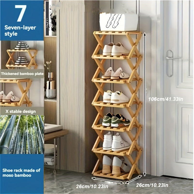 Functional Bamboo Shoe Rack – Compact and Flexible for Small Spaces
