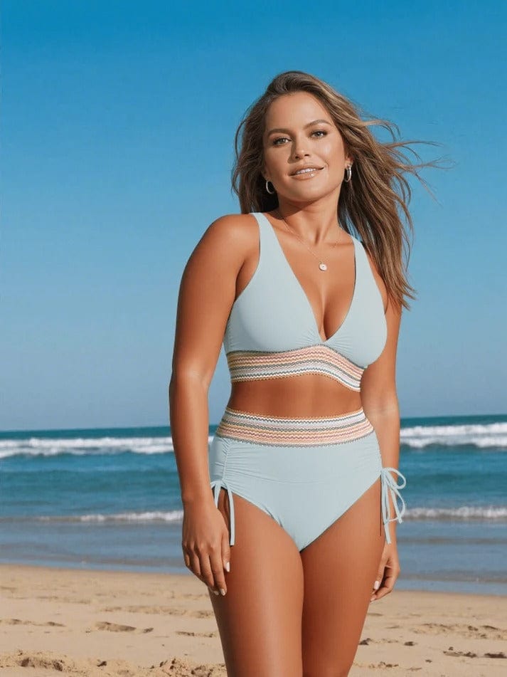 Elegant, high-waisted sculpting bikini