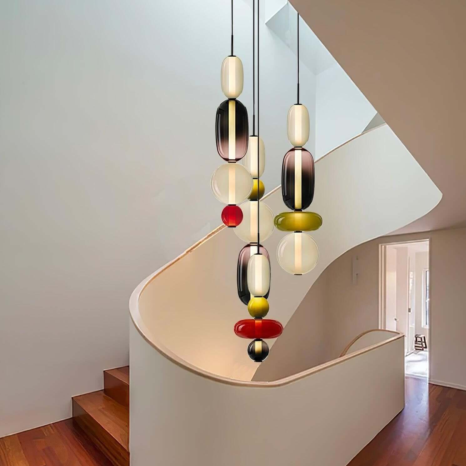 Modern Pendant Light with Coloured Glass