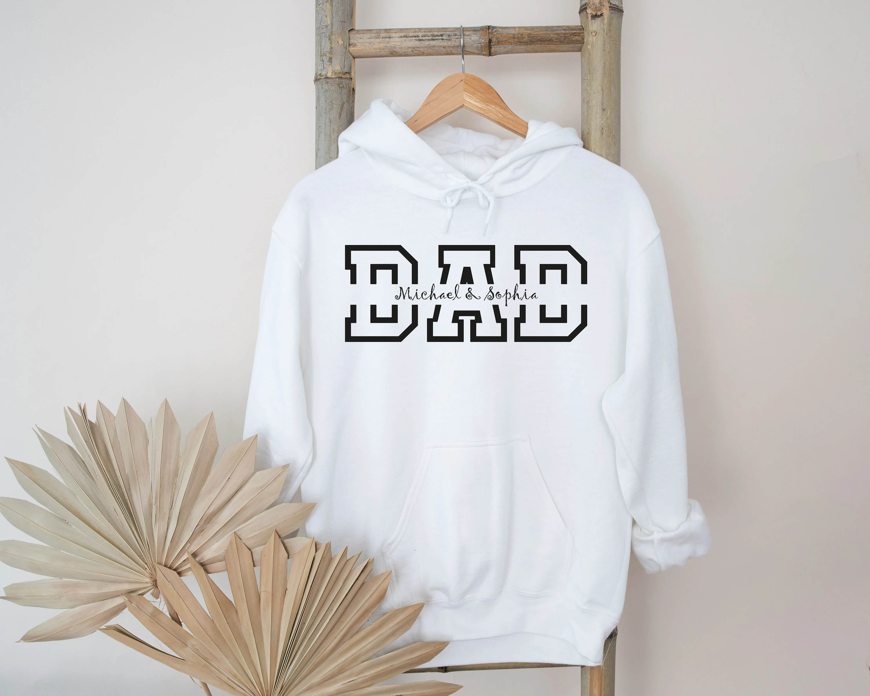 HeritageHug Personalized Dad Hoodie | Embroidered Father's Day Gift with Family Names