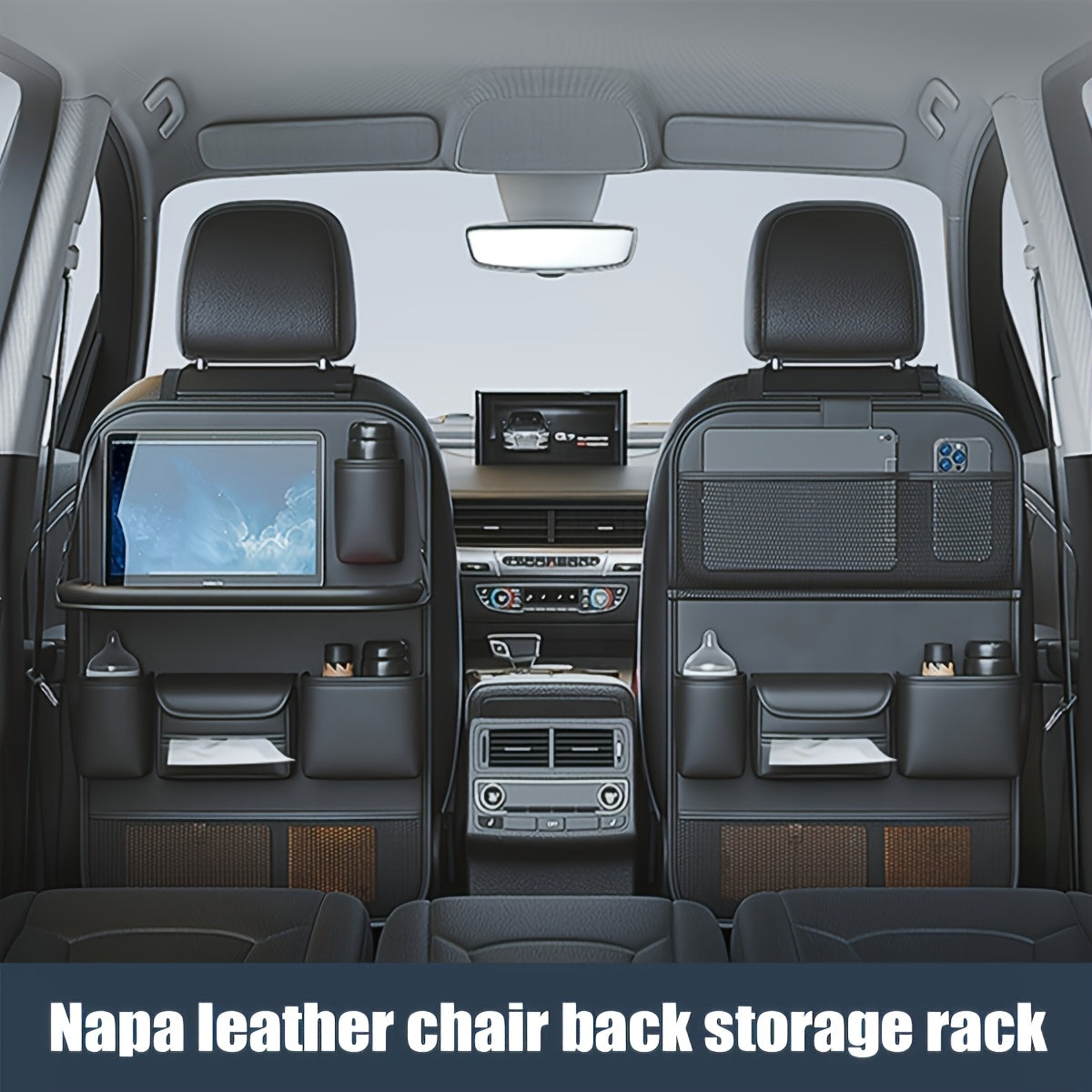 PU Leather Car Seat Back Organizer – Sleek and Functional