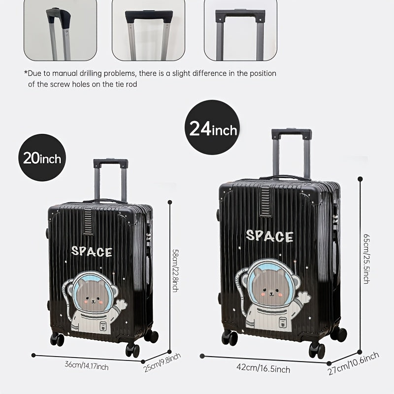 Luxury Graffiti Suitcase with Space Theme – 24 Inch Airline Case with Spinner Wheels and TSA Lock