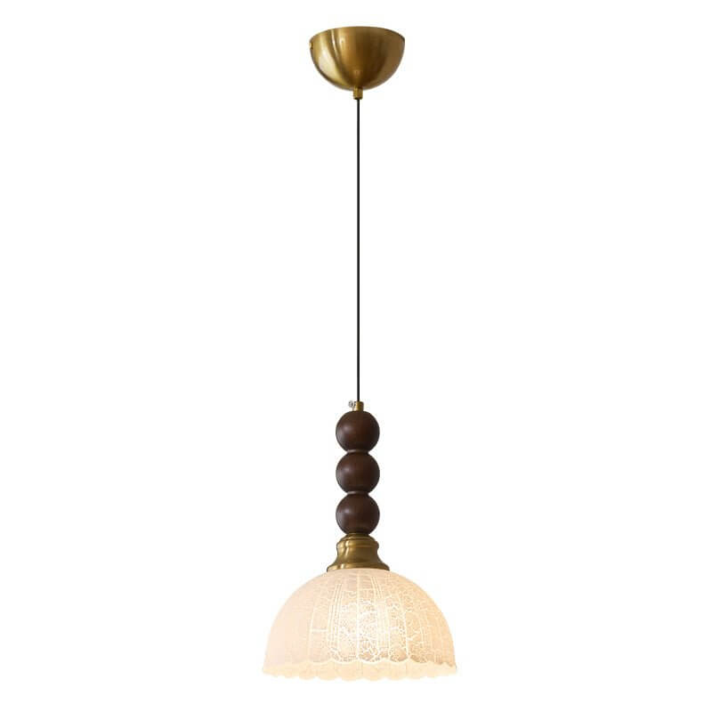 Pendant Light with Glass - Wood & Metal