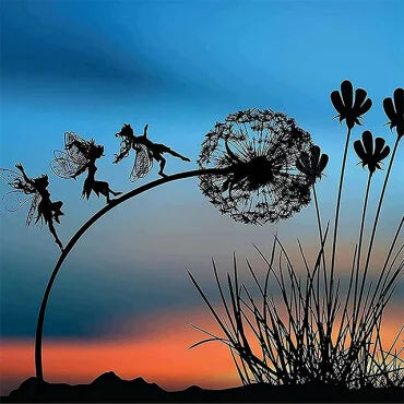 EnchantaLuxe Garden Fairy Stake | Handcrafted magical metal garden decor for enchanting outdoor spaces
