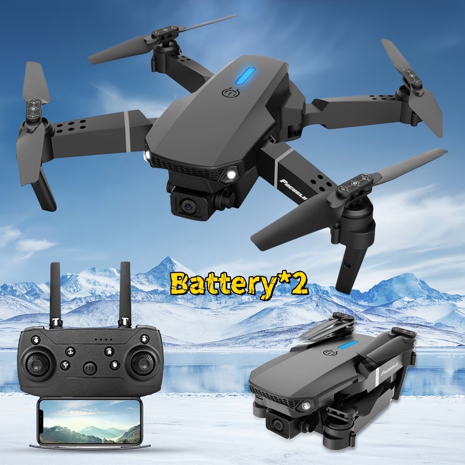 E88 Drone with Dual Camera – Foldable Quadcopter with Altitude Hold
