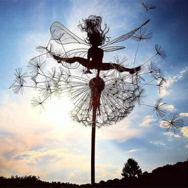 EnchantaLuxe Garden Fairy Stake | Handcrafted magical metal garden decor for enchanting outdoor spaces
