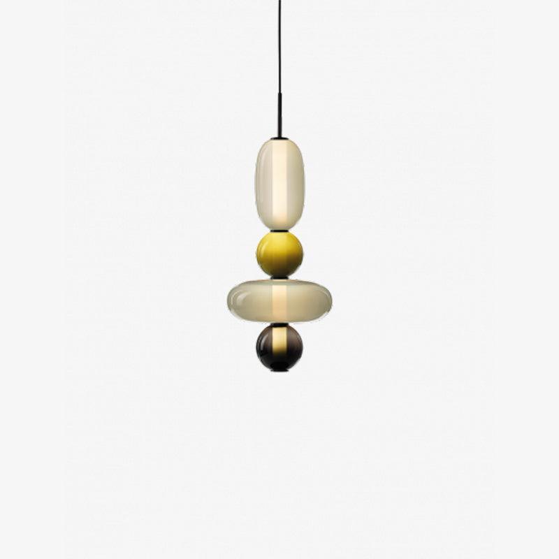 Modern Pendant Light with Coloured Glass