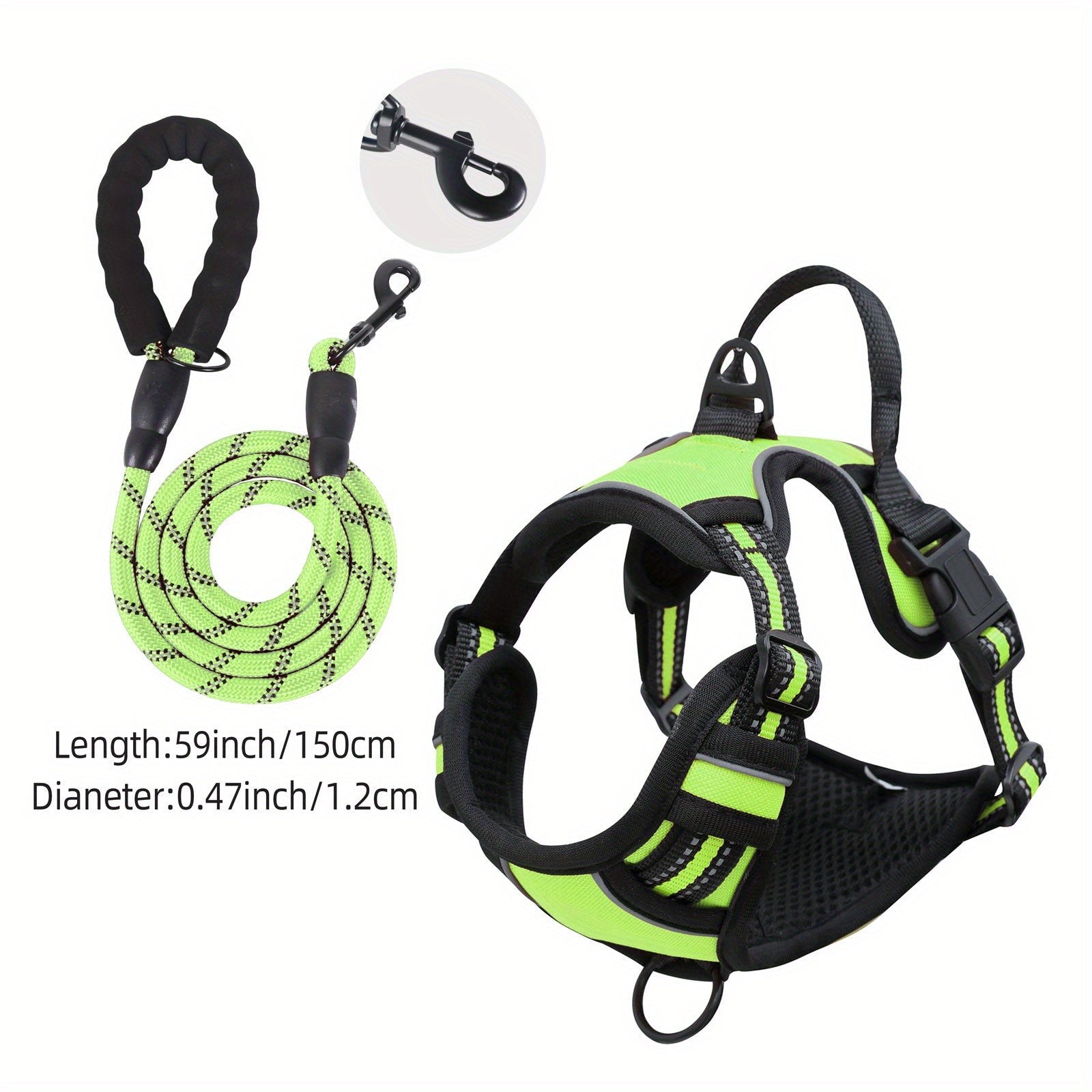 Reflective Dog Harness with Leash Set - Adjustable and Safe for Walking and Training