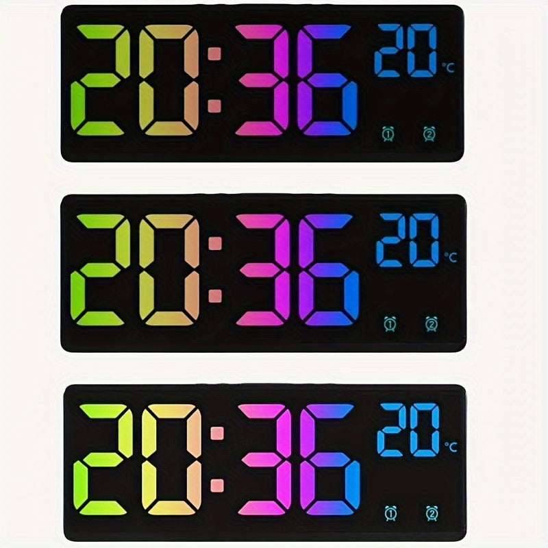 RGB Digital Alarm Clock – Voice-Controlled, Dual Alarm and Temperature Display
