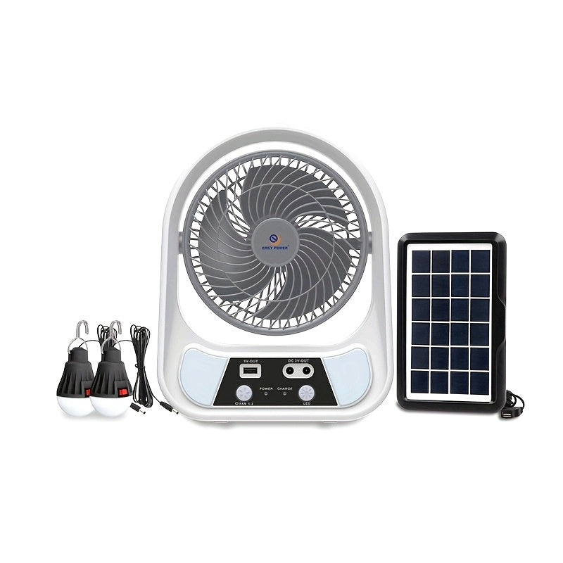 Portable Solar Energy Fan and Night Light – Multifunctional and Rechargeable