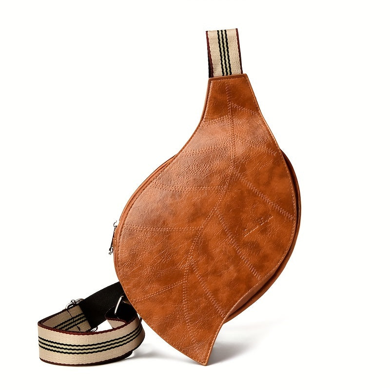 Vintage Faux Leather Crossbody Bag – Adjustable Strap with Buckle Closure