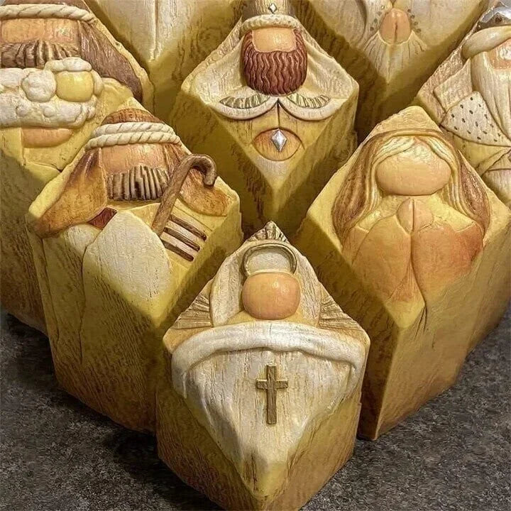 Nativity Column Statues - Heavenly - Decorative - For Christmas