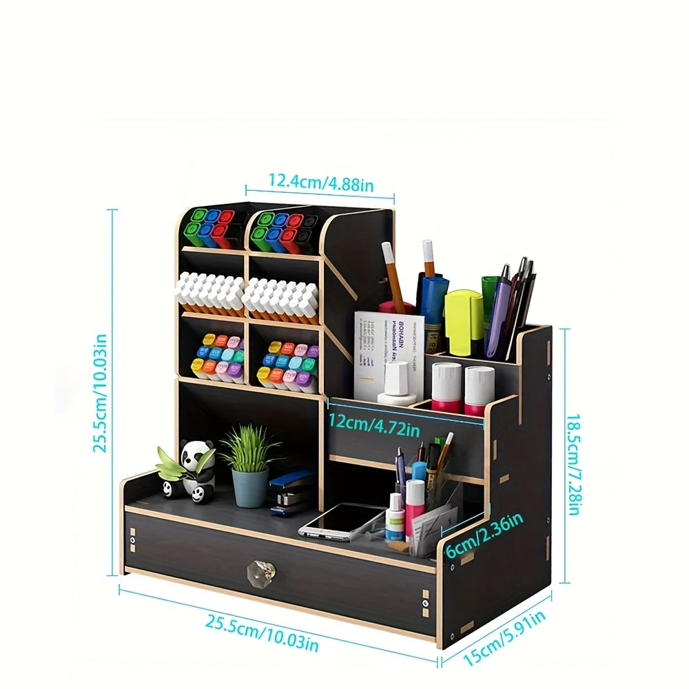 Spatial Bamboo Desk Organiser with Drawer – Organise Your Workspace Efficiently and Stylishly