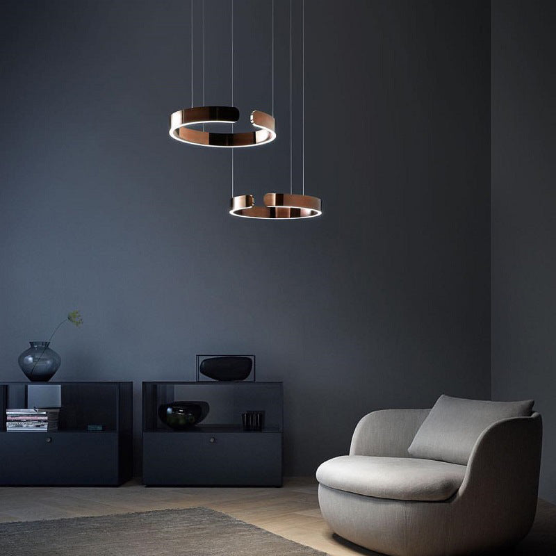 LumaHalo - Modern LED Pendant Light - Circular Design in Black/White/Gold