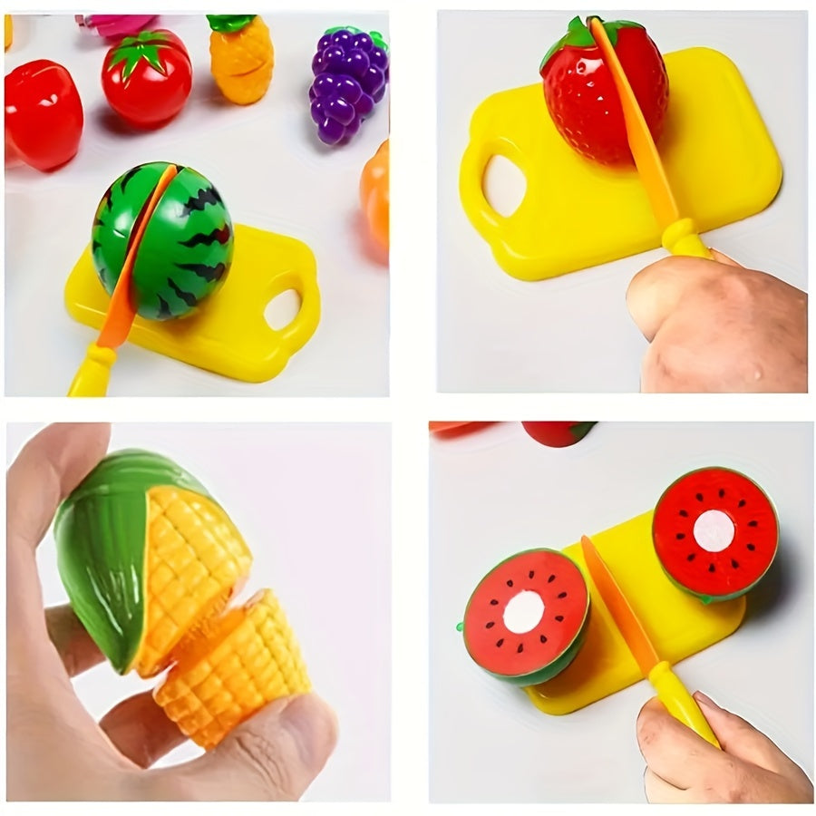 Educational Cutting Set with Food, Fruit and Vegetables – Perfect for Early Learning and Role Play