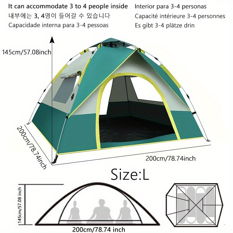 Quick Setup 4-Person Camping Tent – Breathable and Windproof Shelter