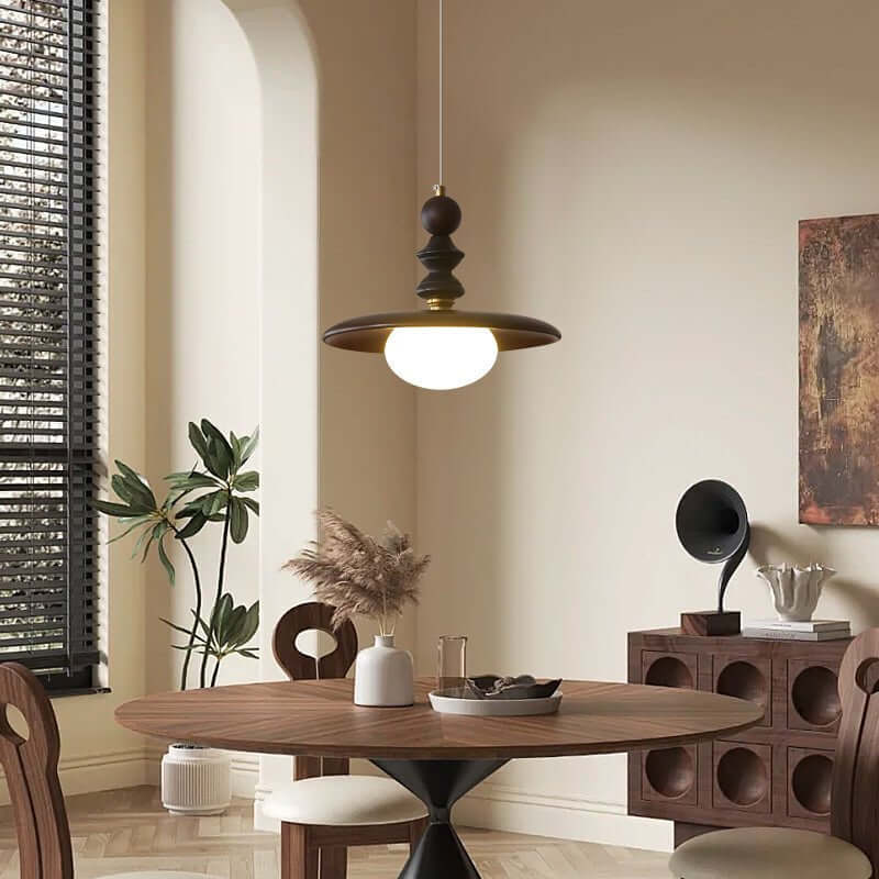 Pendant Light with Wooden Accents