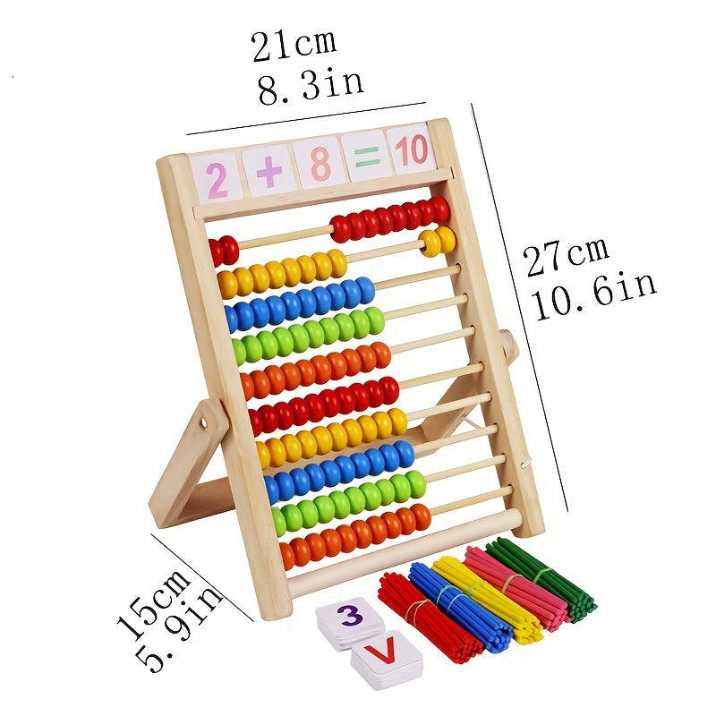 Educational Wooden Abacus – Learn Addition and Subtraction with Colourful Beads