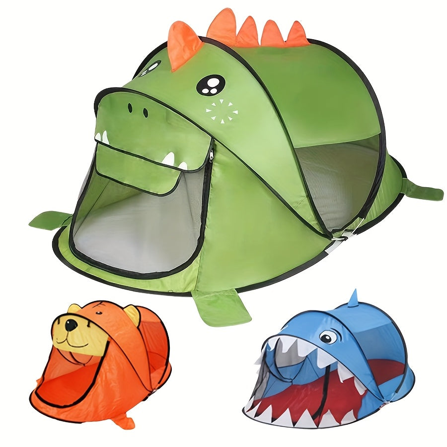 Children's Dinosaur, Shark & Bear Pop-Up Play Tent Set with UPF 50 – Breathable & Portable for Babies & Toddlers