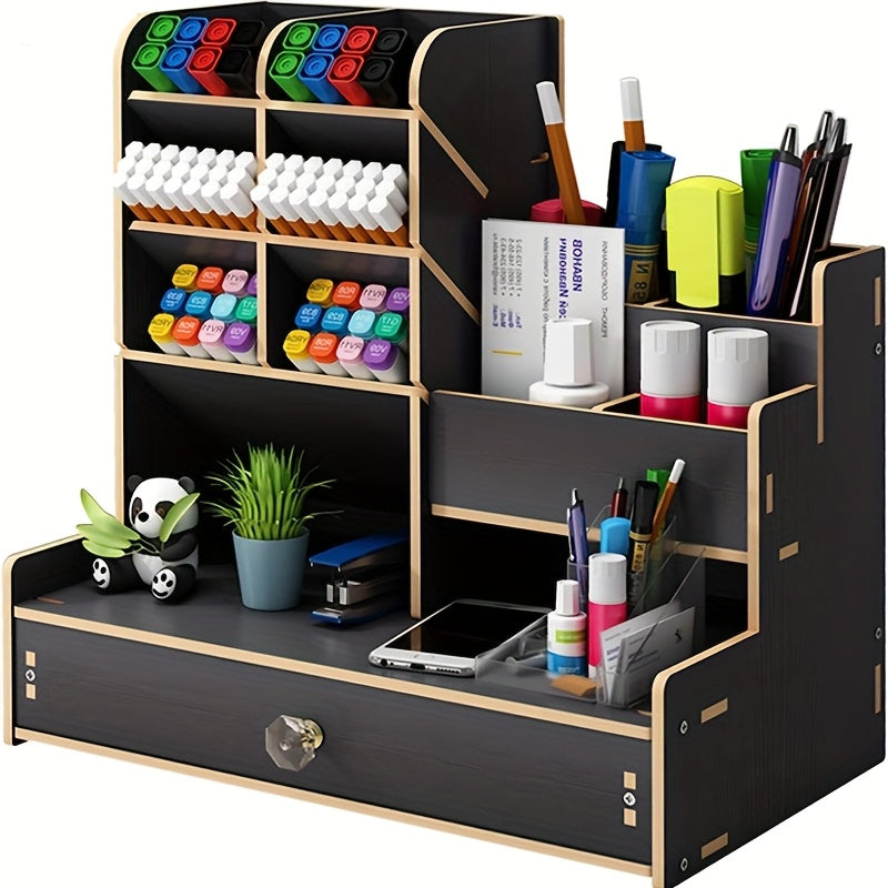 Spatial Bamboo Desk Organiser with Drawer – Organise Your Workspace Efficiently and Stylishly
