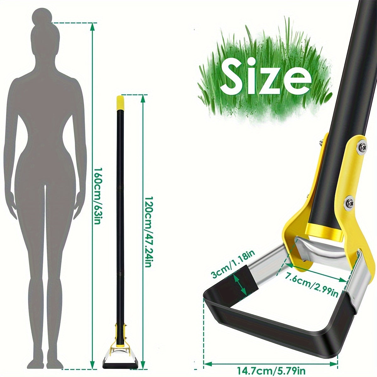 Stainless Steel Ergonomic Garden Tool with Triangular Head – For Weeding and Soil Cultivation