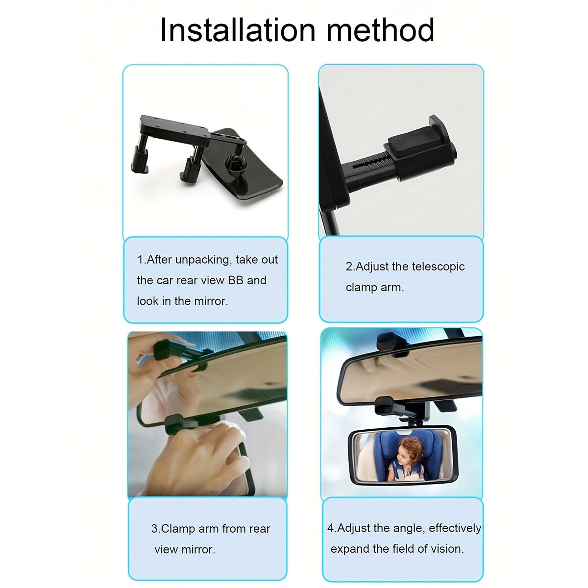 Auto Safety Rear View Mirror - Observation Mirror for Child Seats and Rear Visibility