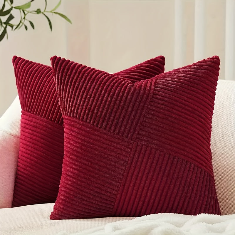 2-Piece Bohemian Style Corduroy Cushion Covers – Soft and Stylish for Sofa and Bed