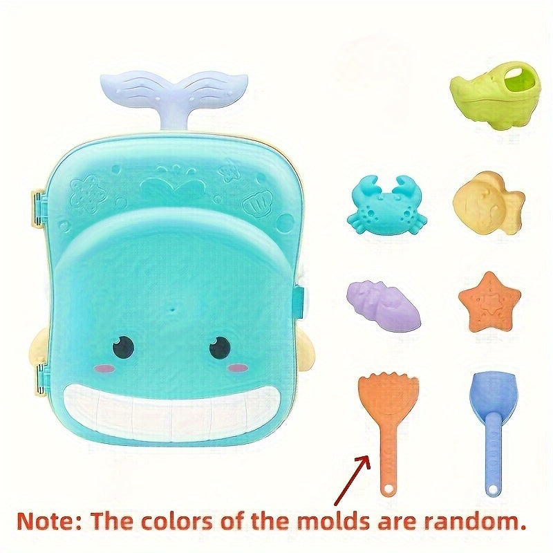 Whale-Themed Beach Toy Set for Babies – 8-Piece Suitcase