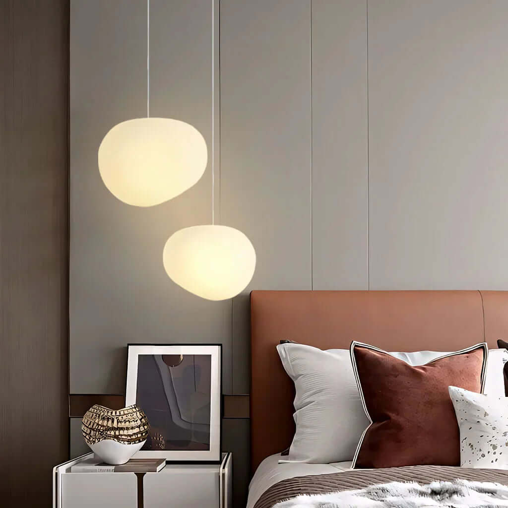 White Pebble Pendant Light - Modern & Minimalist