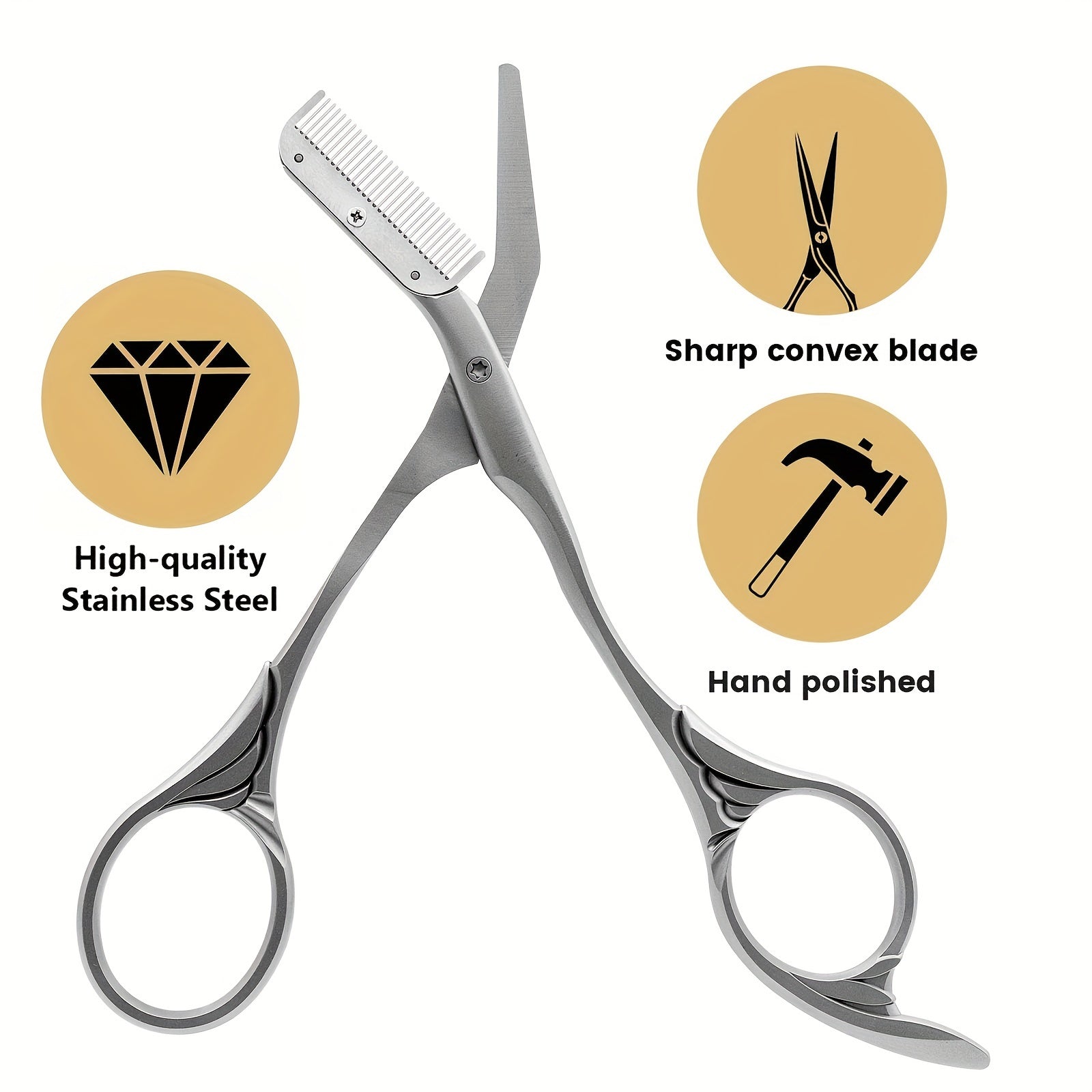 Precision Eyebrow Scissors with Comb – Hygienic and Effective