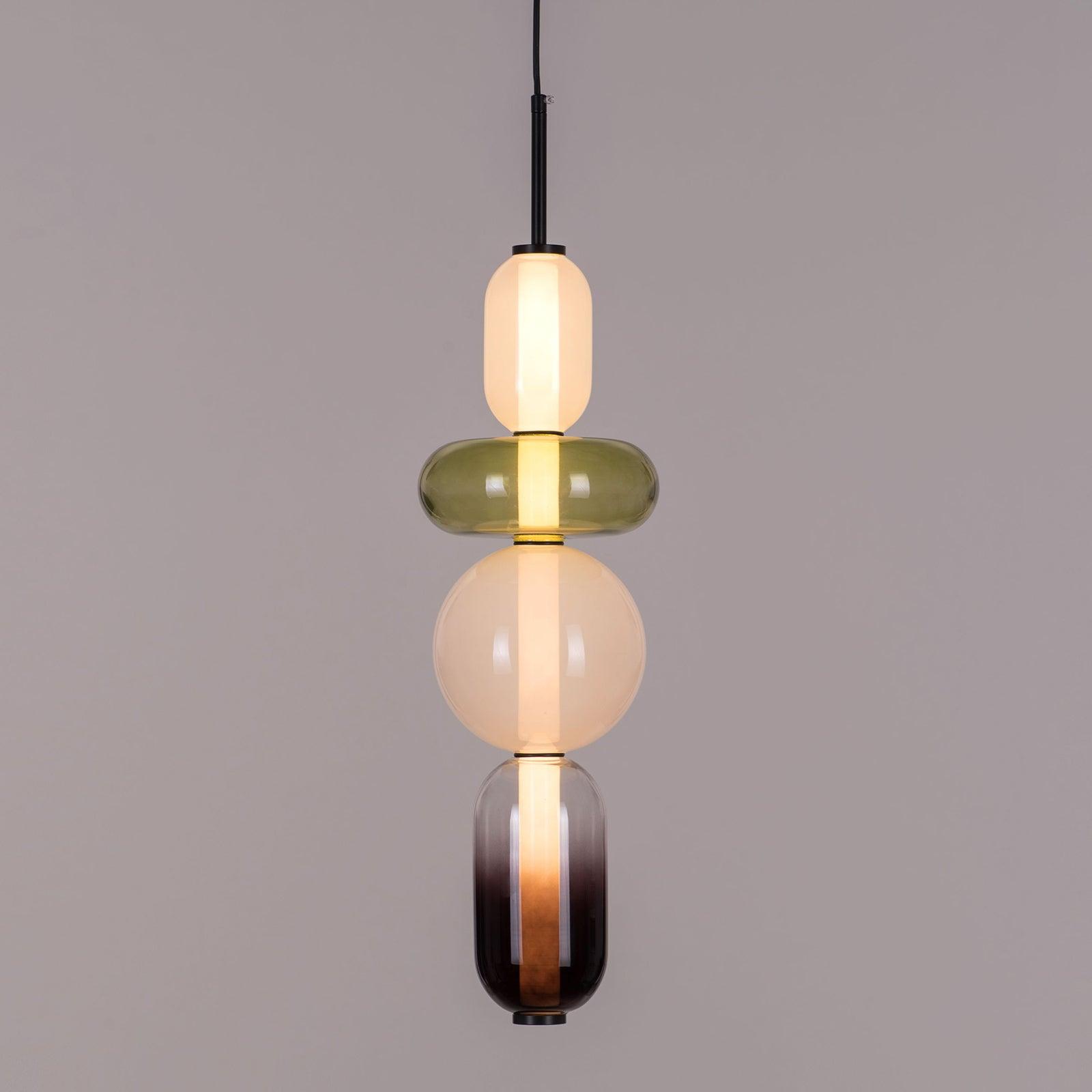 Modern Pendant Light with Coloured Glass