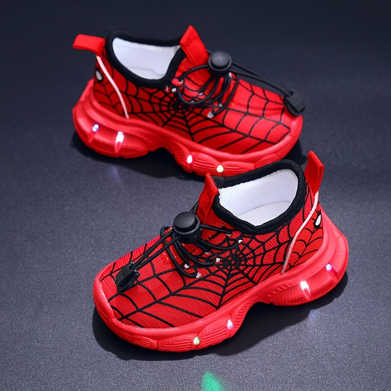 SpiderWeb LED Sneakers - Dazzling Adventures for Kids