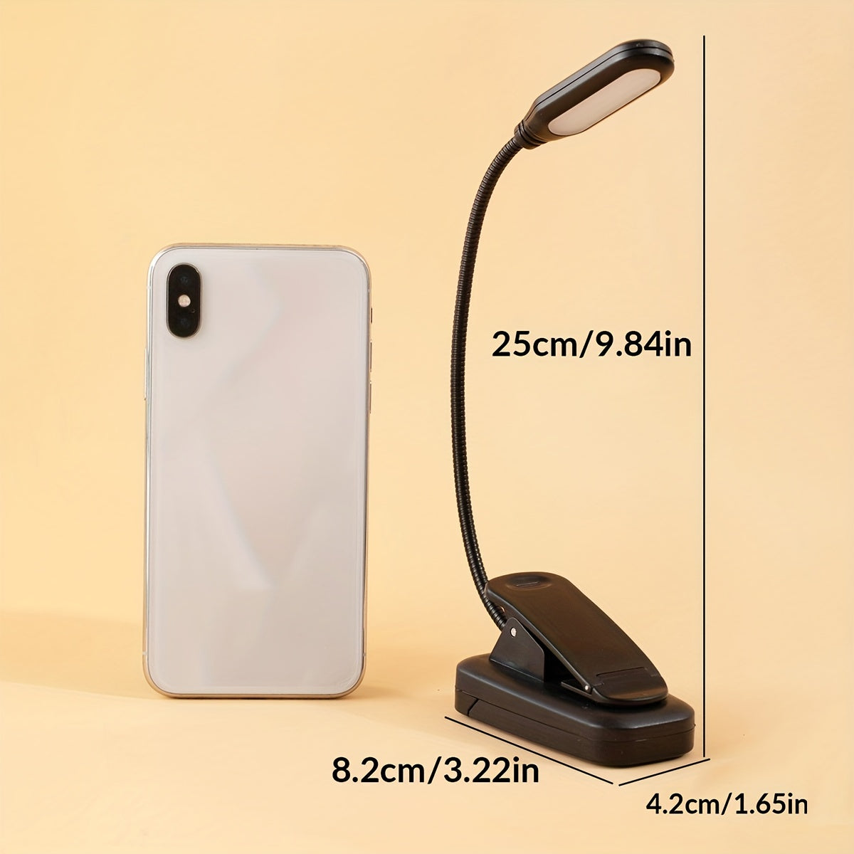 Flexible Clip Lamp - Portable Reading Light with Adjustable Neck for Home or Travel