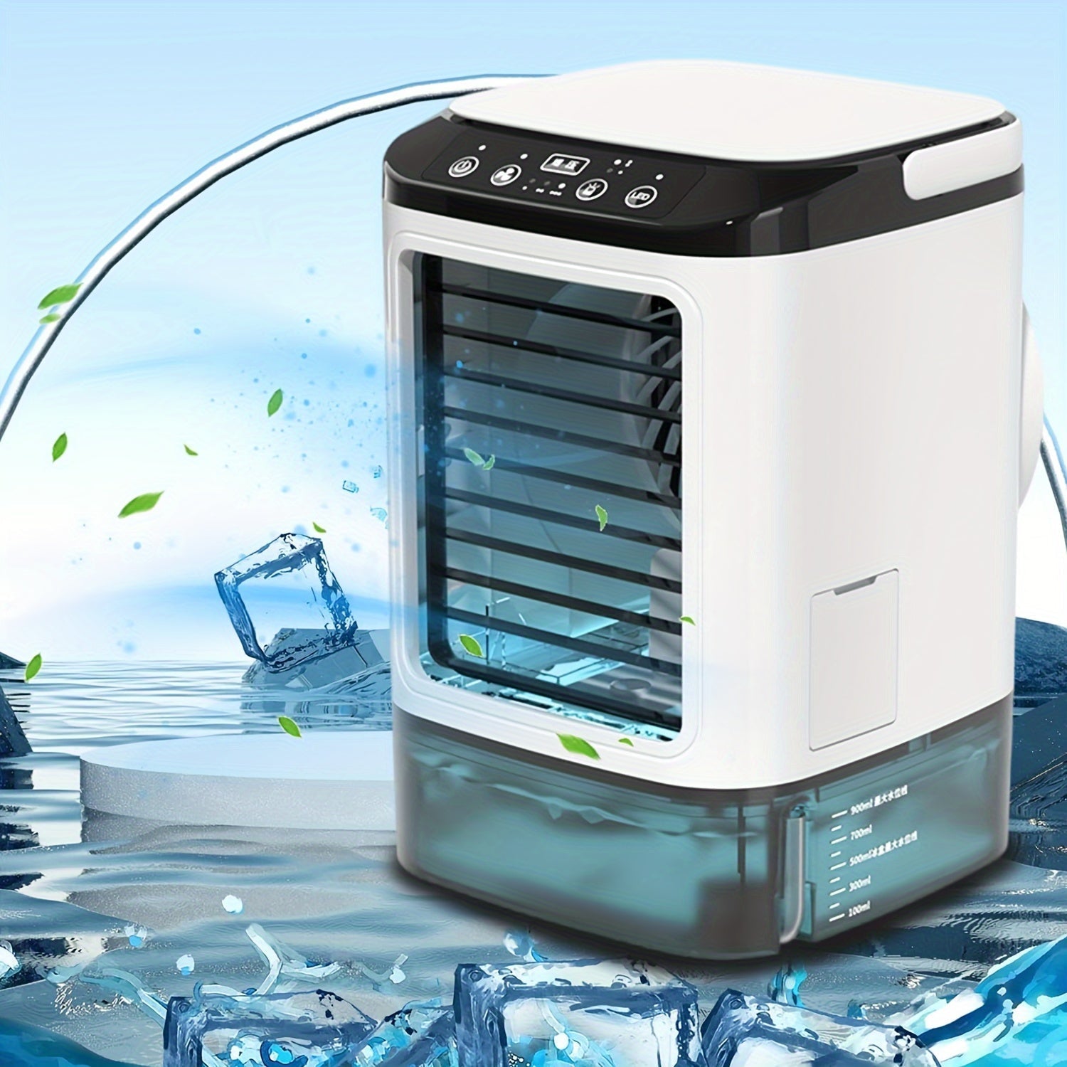 Portable Mini Water-Cooled Air Conditioner – USB Powered with Large Tank