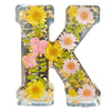LumiFlair Floral Initial Night Lamp | Custom Resin Letter Light with Soft LED Glow