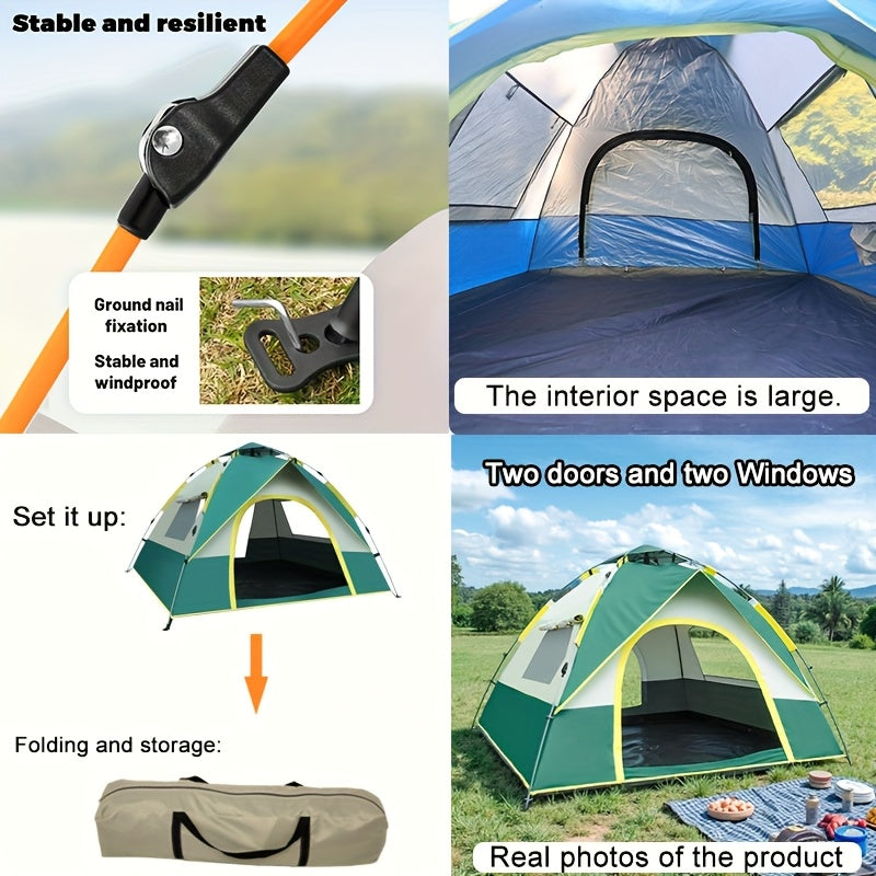 Quick Setup 4-Person Camping Tent – Breathable and Windproof Shelter
