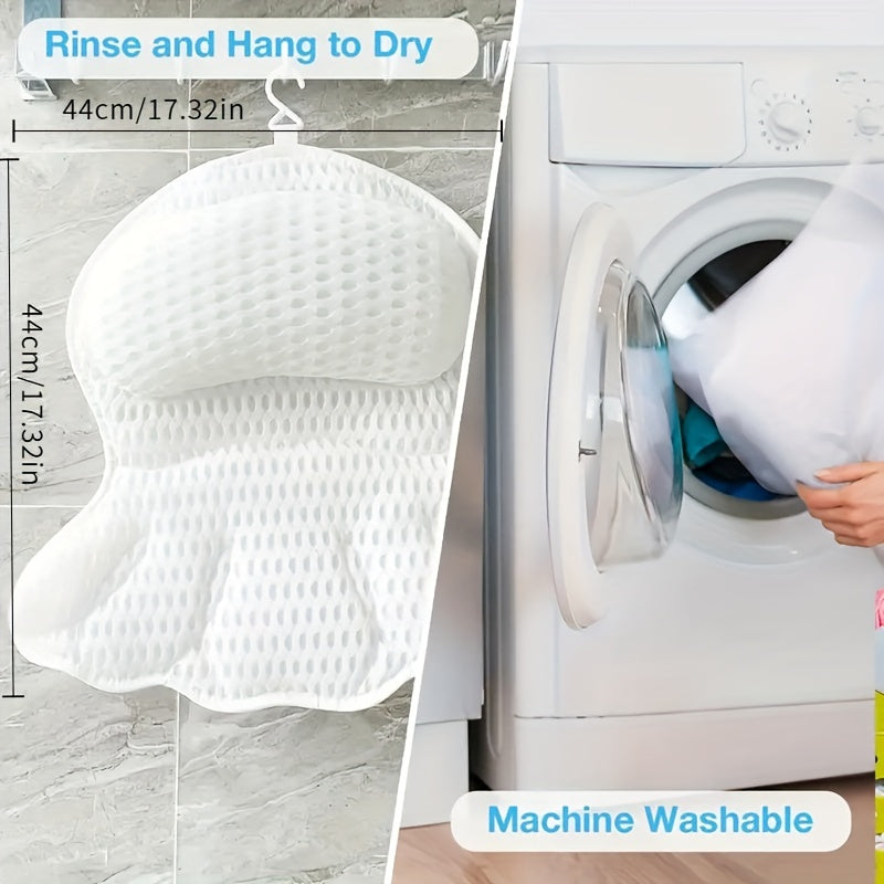 LuxieSpa 4D Luxe Bath Cushion - Breathable Cushion with Neck and Back Support for a Relaxing Bath