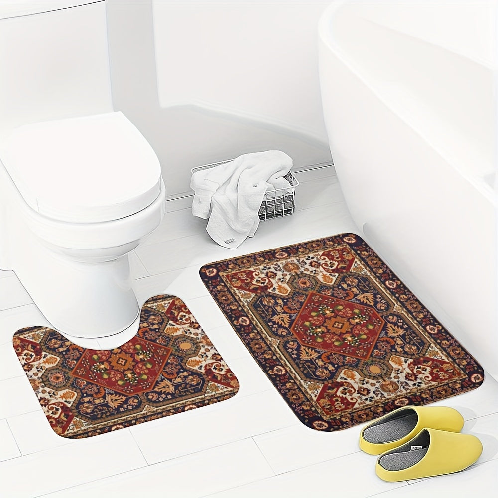 Persian-Inspired Bathroom Mat Set – Absorbent and Non-Slip
