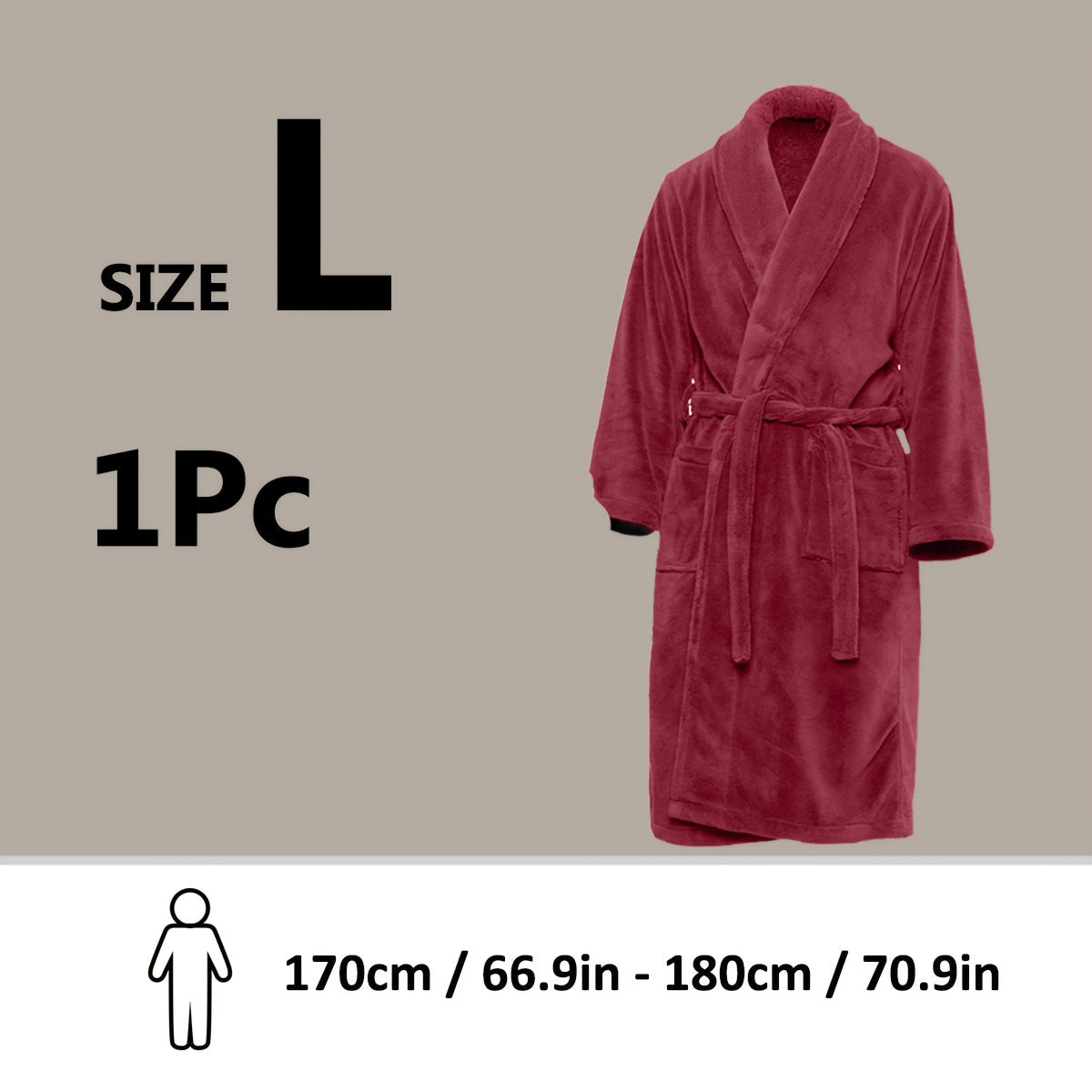 Luxury Unisex Coral Fleece Bathrobe – Ultra Soft and Warm for Your Comfort