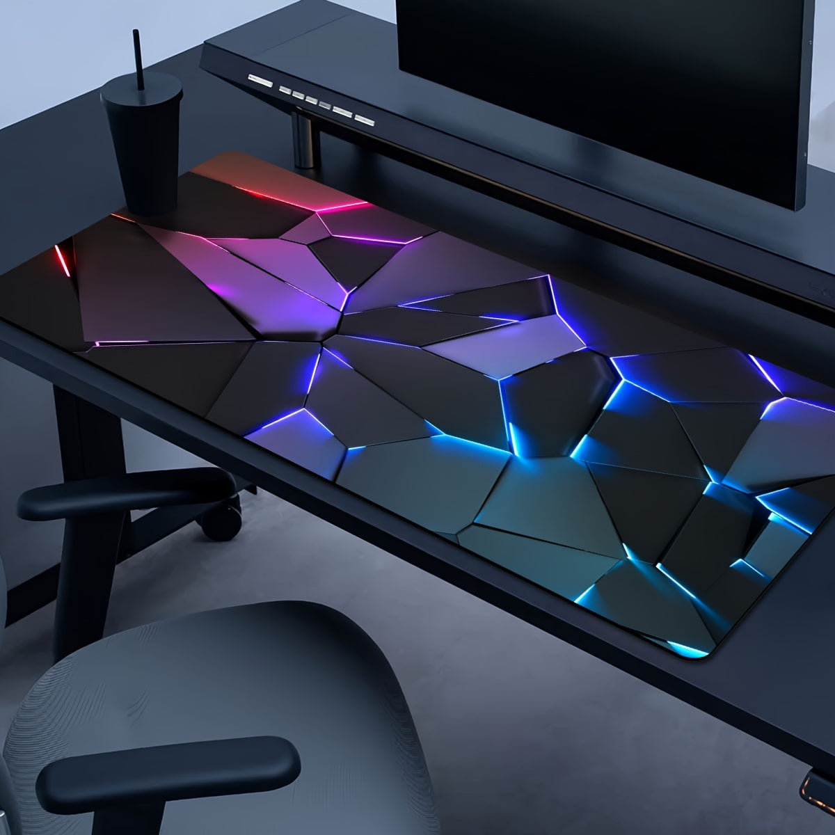 Geometric Gamer Mat - Stylish, Durable and Non-Slip for a Perfect Gaming Experience
