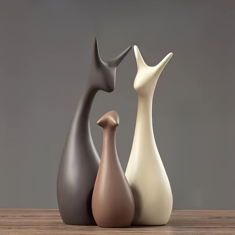 Ceramic Deer Statue Set – Luxury Decor for Living Room and Office