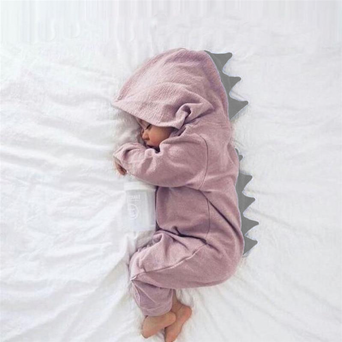 Autumnal Baby Onesie with Dinosaur Hood – Autumn Magic DinoDream Onesie