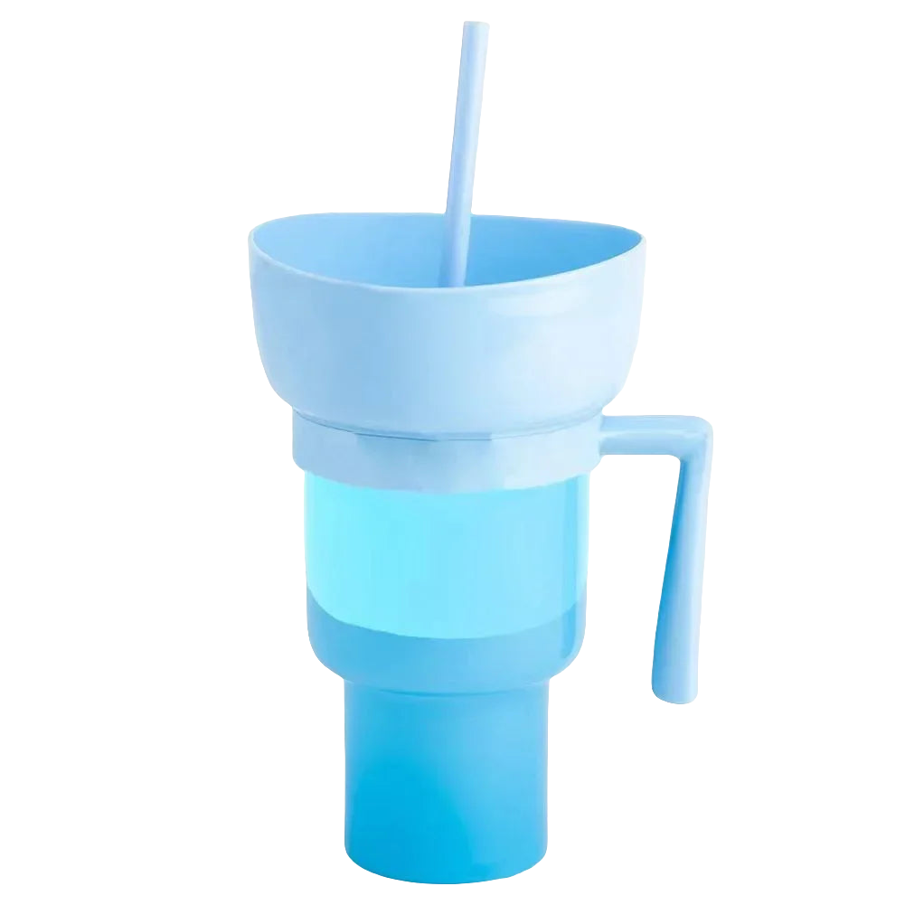 DualSip Luxe Snack & Beverage Cup | Spill-Proof 2-in-1 Cup for Busy Days and Family Outings