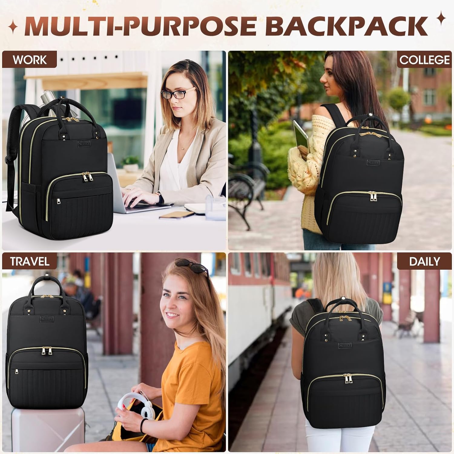 Water-Resistant Travel Laptop Backpack with Organised Compartments – Suitable for 15.6"