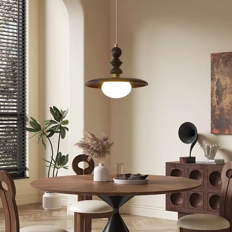 Pendant Light with Wooden Accents
